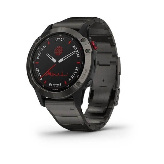 Garmin Fenix6 Pro Solar Edition Carbon Gray 010-02410-23 watch