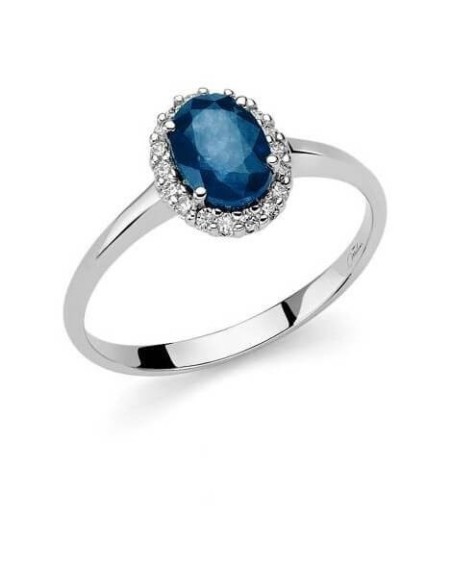 Miluna Ring aus Weißgold mit Saphir und Diamanten - LID3271