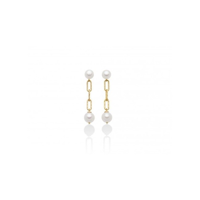 Miluna Miss Italia earrings in gilded silver and pearls - PER2512