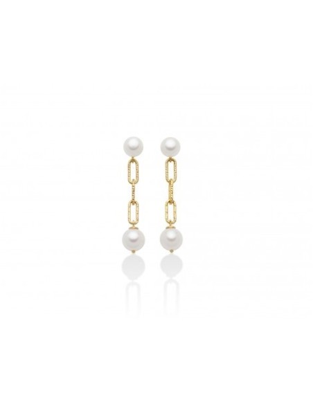 Miluna Miss Italia earrings in gilded silver and pearls - PER2512