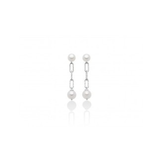 Miluna Miss Italia earrings in silver with pearls - PER2511
