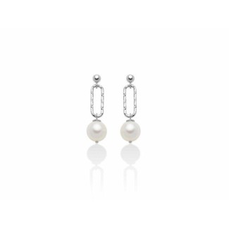 Miluna Miss Italia silver earrings and 8mm pearl - PER2513B