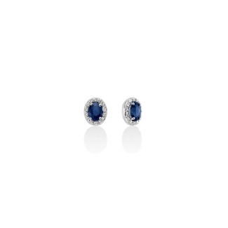 Miluna earrings in gold with sapphires and diamonds - ERD2387