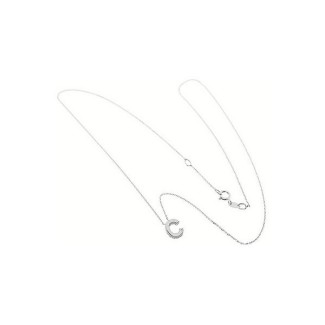 Bliss necklace with letter C pendant in white gold