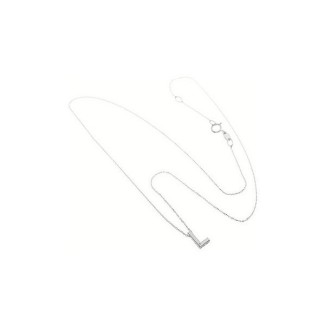 Collana Bliss con pendente lettera L in oro bianco