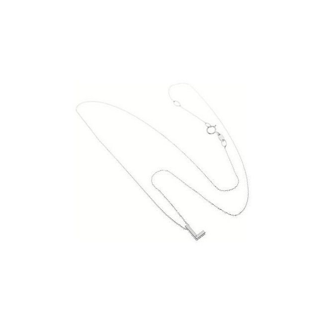 Collana Bliss con pendente lettera L in oro bianco