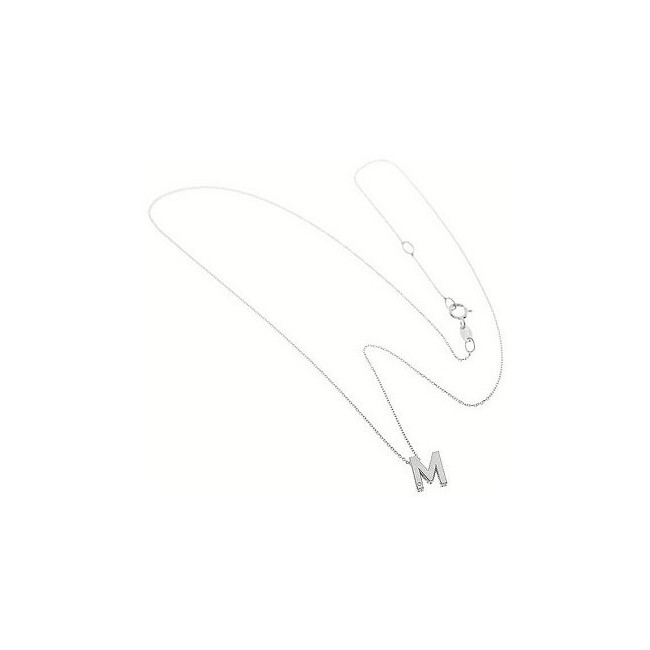 Bliss necklace with white gold letter M pendant