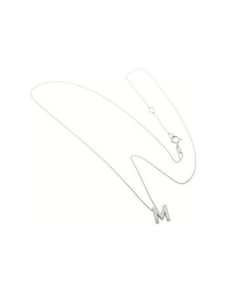 Bliss necklace with white gold letter M pendant