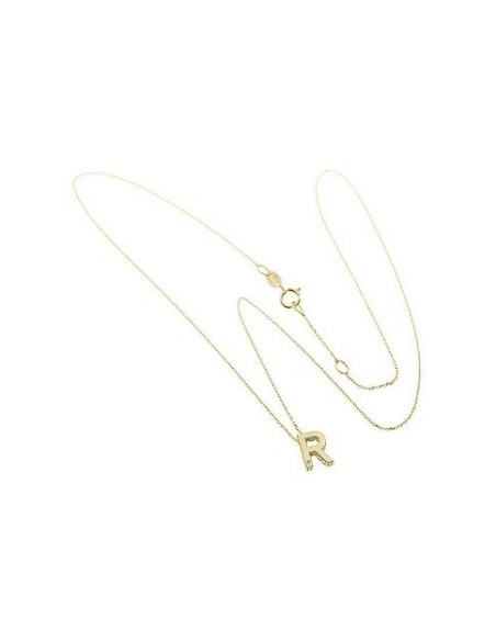 Collana Bliss con pendente lettera R in oro giallo
