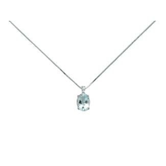 Collana Miluna con Acquamarina e Diamanti - CLD4135
