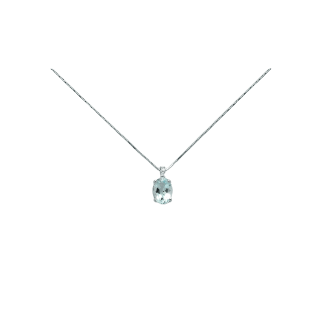Collana Miluna con Acquamarina e Diamanti - CLD4135