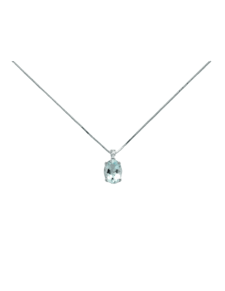 Miluna Halskette mit Aquamarin und Diamanten - CLD4135