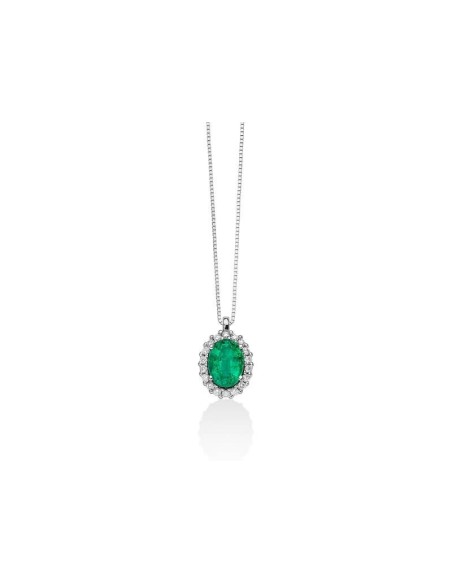 Miluna Necklace with Emerald and Diamonds - CLD4101