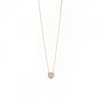 Salvini Bagliori necklace with pink heart and diamonds - 20091620
