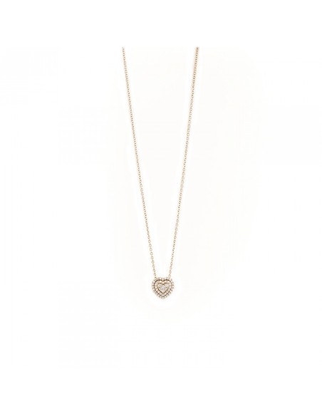 Salvini Bagliori necklace with pink heart and diamonds - 20091620