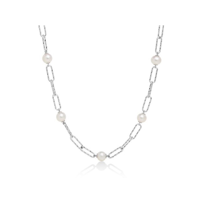 Miluna Miss Italia necklace in silver with 8mm pearls - PCL6066