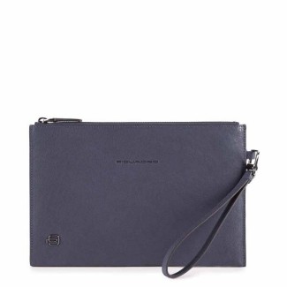 Piquadro Handgelenk-Clutch aus blauem Leder - AC5099B3 / BLU4