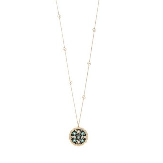 Gucci Icon long necklace in gold with enameled floral pendant 2