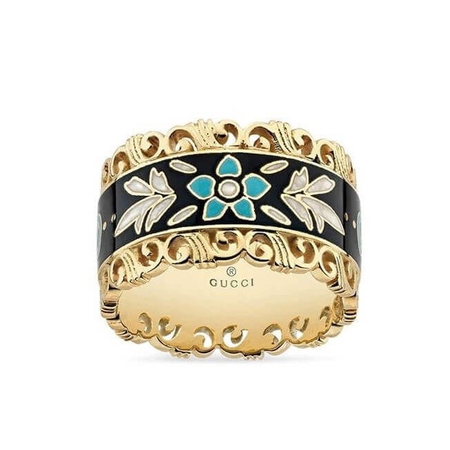 Gucci Icon ring in gold with floral motif - YBC479370001015