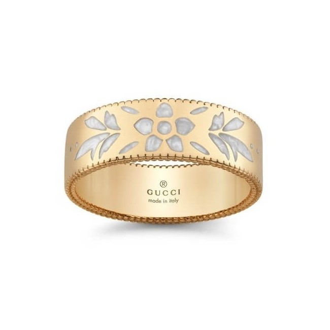 Gucci Icon Blooms Mittelgroßer Ring aus Roségold - YBC434525002017