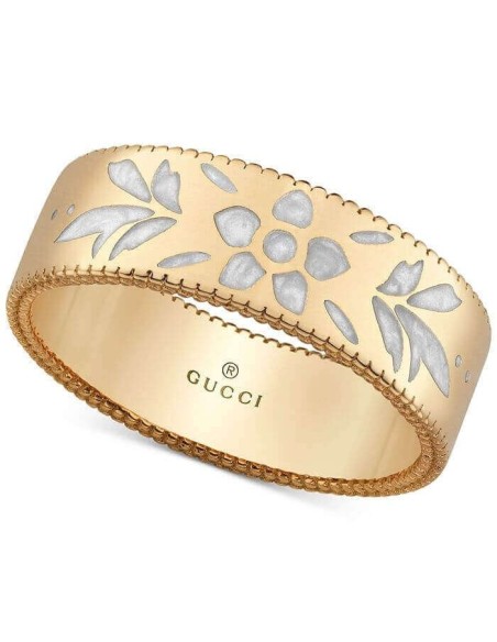 Gucci Icon Blooms Mittelgroßer Ring aus Gelbgold - YBC434525001014