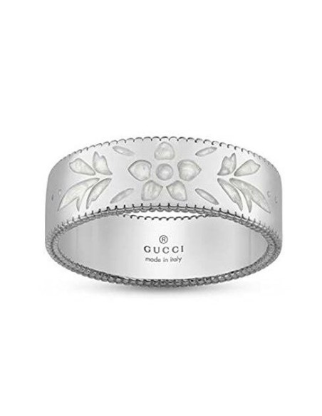 Gucci Icon Blooms Mittelgroßer Ring aus Weißgold - YBC434525003016
