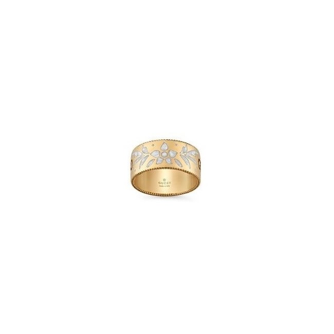 Gucci Icon Blooms wide ring in yellow gold - YBC434526001017