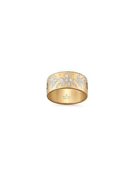 Gucci Icon Blooms wide ring in yellow gold - YBC434526001017