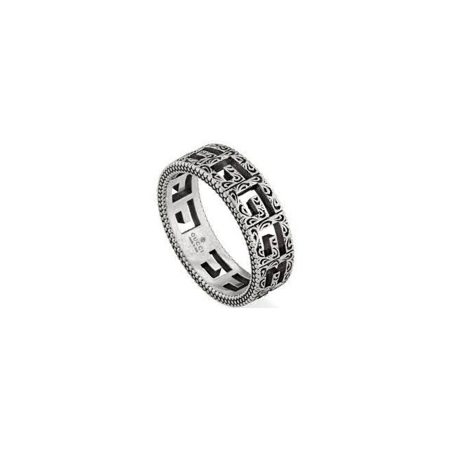 Anello Gucci in argento anticato G quadro - YBC576993001014