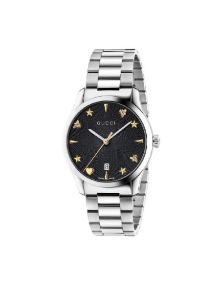 Gucci G-Timeless Guilloche Schwarze Herrenuhr - YA1264029A