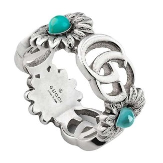 Anello fascia Gucci Marmont in argento YBC527394001014