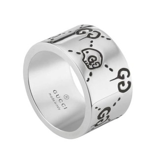 Anello fascia in argento Gucci Ghost 12mm - YBC455319001