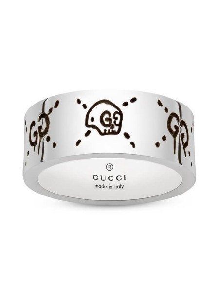 Gucci Ghost 9mm silver band ring - YBC4553180010