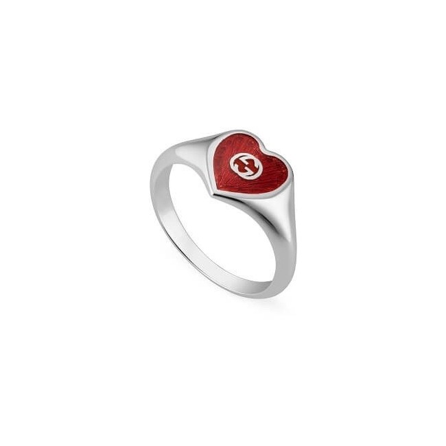 Anello Gucci Epilogue con cuore rosso in argento - YBC645544001012