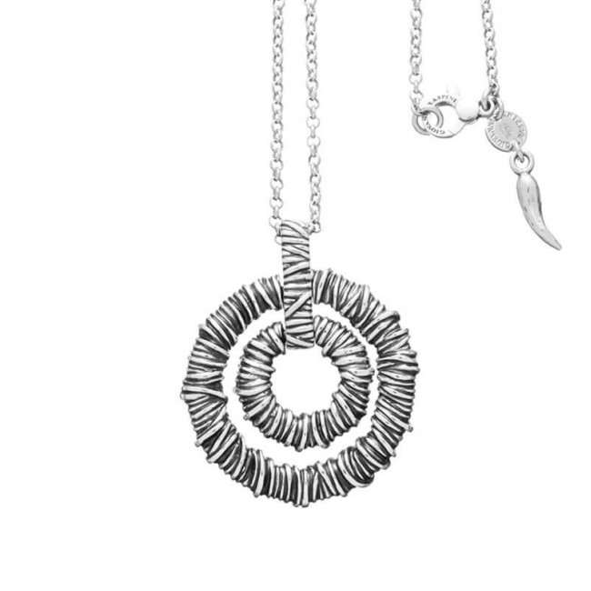 Collana donna Raspini con pendente doppio cechio a Fili