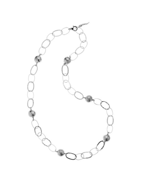 Giovanni Raspini Damenhalskette Kette und gehämmerte Kugeln