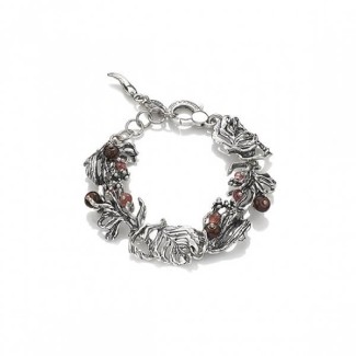 Raspini Amazonas Armband aus Silber, Turmalin und Granat