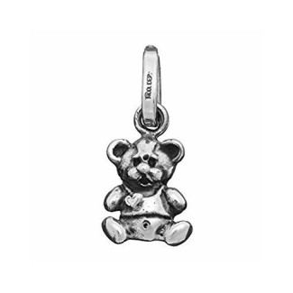 Thin Raspini bracelet with teddy bear charm in silver 2