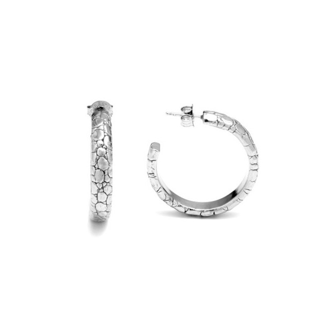 Raspini Moon Crocodile Creolen in Silber