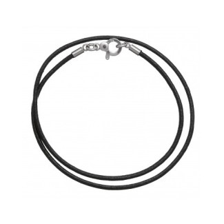 Collana Girogola Giovanni Raspini in cuoio nero - GR07626