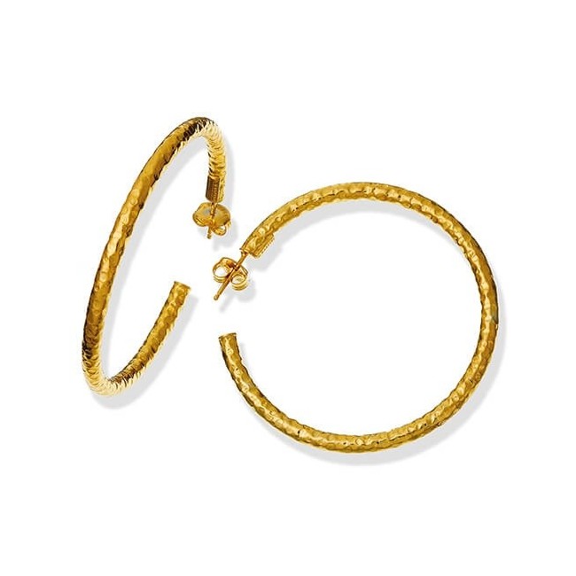 Orecchini cerchio piccoli Raspini Rock Light in argento dorato