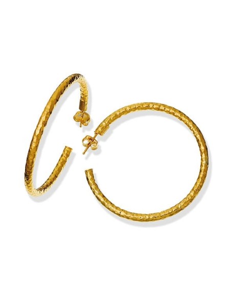 Orecchini cerchio piccoli Raspini Rock Light in argento dorato