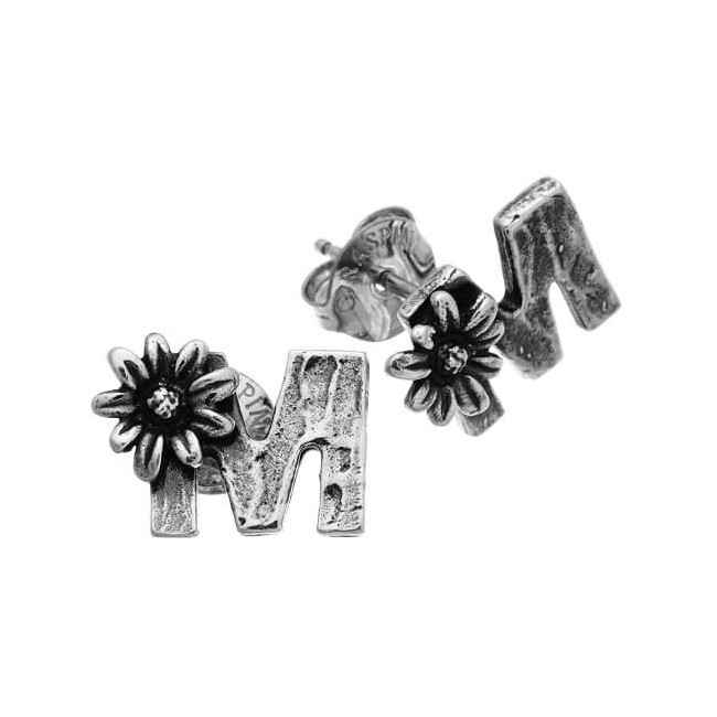 Giovanni Raspini Letter M earrings with daisies GR10056