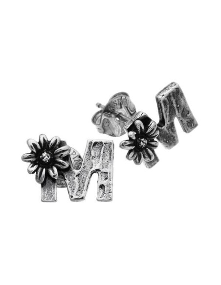 Giovanni Raspini Letter M earrings with daisies GR10056