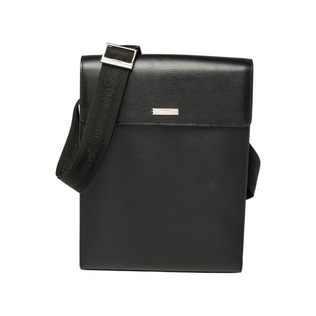 Dupont men's leather bag with shoulder strap, black - 074504