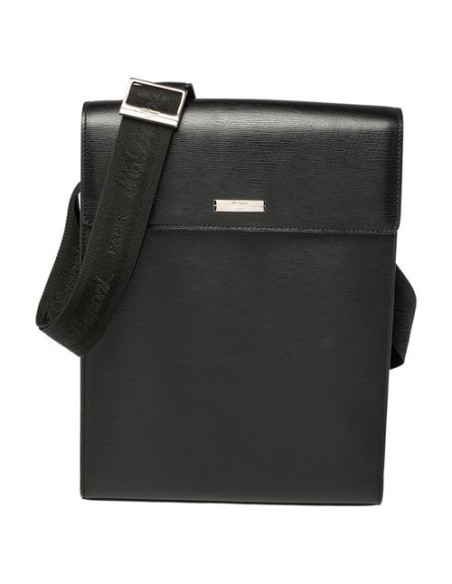 Dupont Herren-Ledertasche mit Schultergurt, schwarz - 074504