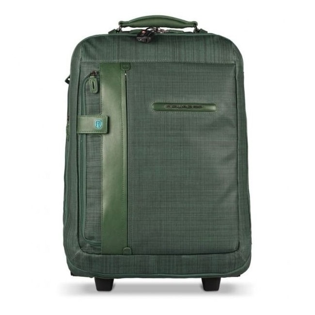 Piquadro green fabric trolley / backpack - BV3159S12 / VE