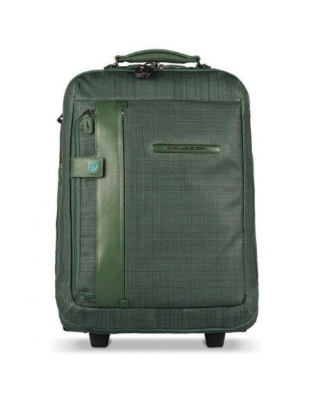 Piquadro green fabric trolley / backpack - BV3159S12 / VE