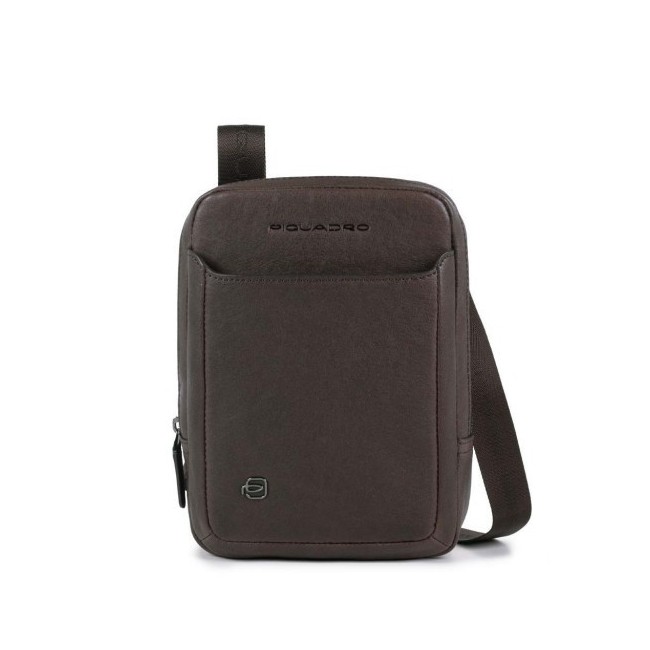 Piquadro Black Square shoulder bag with brown Ipad CA3084B3 / TM