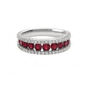 Giorgio Visconti Veretta Ring with Rubies and Diamonds ABX12536